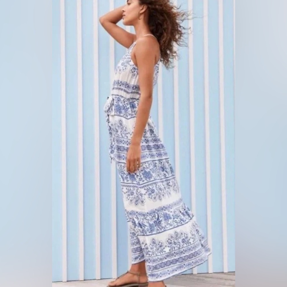LOFT Plus Blue and White Floral dress - Picture 6 of 6